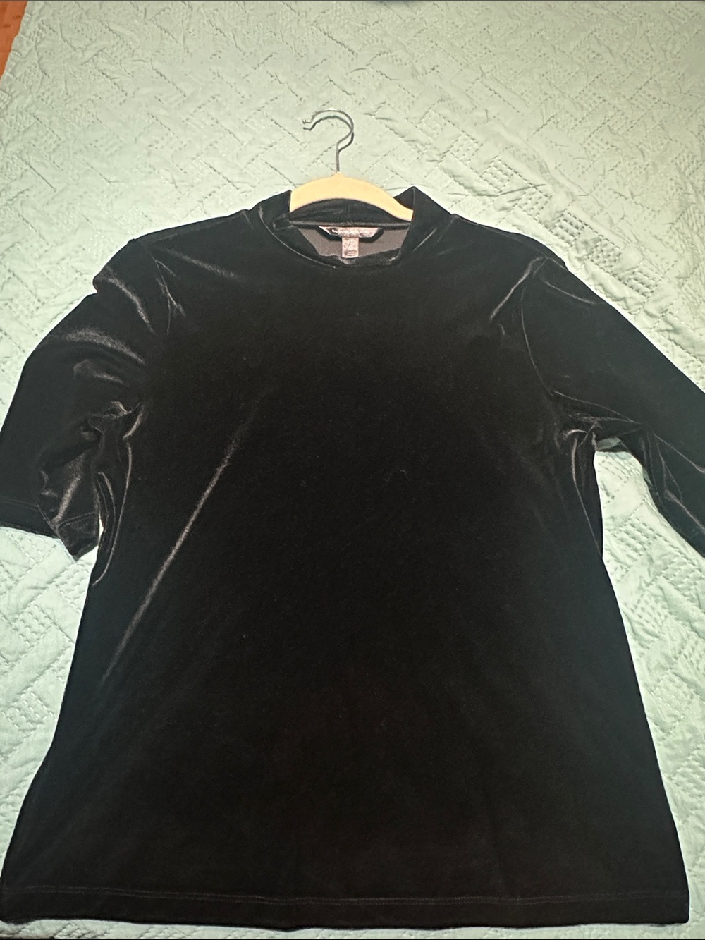 Banana Republic Black Velvet Short Sleeve Tee